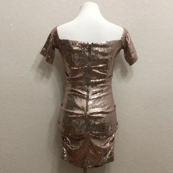 Nicole Miller Collection Rose Gold Sequin Dress - Picture 3 of 6